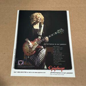 Nancy Wilson of Heart - Epiphone Guitars - 2005 Print Advertisement